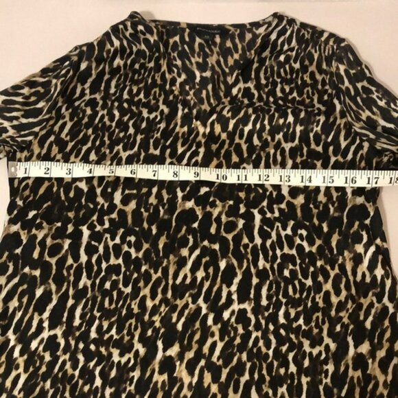 Banana Republic Leopard Print V-Neck Women's Long Sleeve Lightweight Blouse XS - Picture 4 of 8